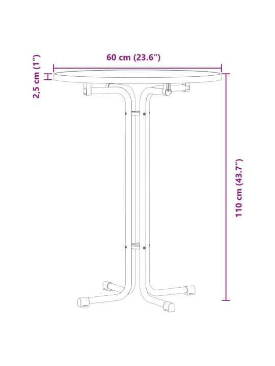 Jídelní stůl bílý Ø 60 x 110 cm kompozitní dřevo a ocel