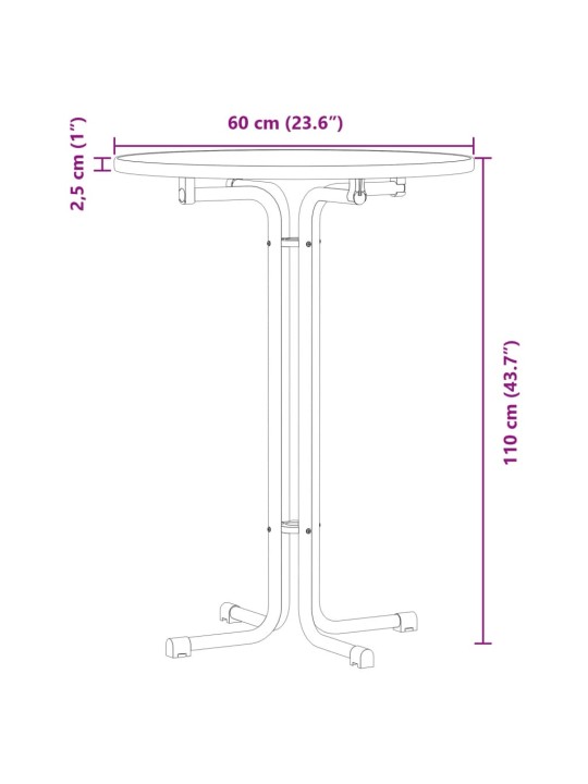 Jídelní stůl černý Ø 60 x 110 cm kompozitní dřevo a ocel