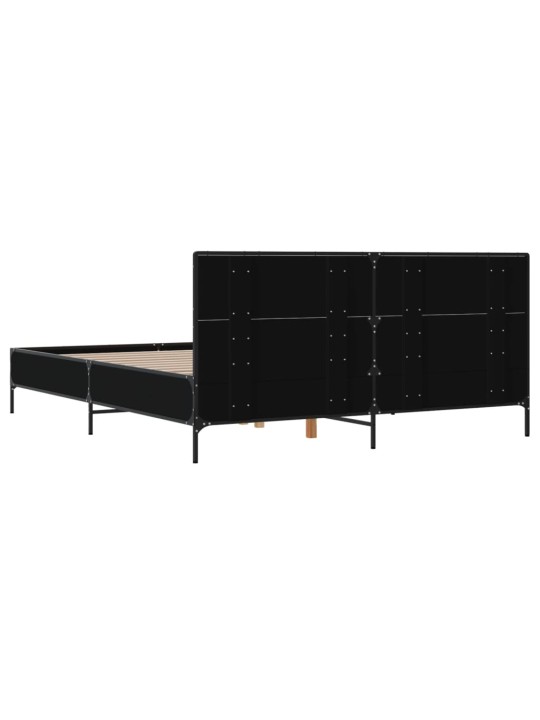 Rám postele černý 120 x 200 cm kompozitní dřevo a kov