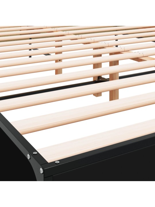 Rám postele černý 120 x 200 cm kompozitní dřevo a kov