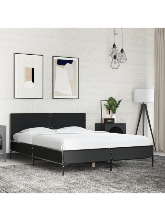 Rám postele černý 120 x 200 cm kompozitní dřevo a kov