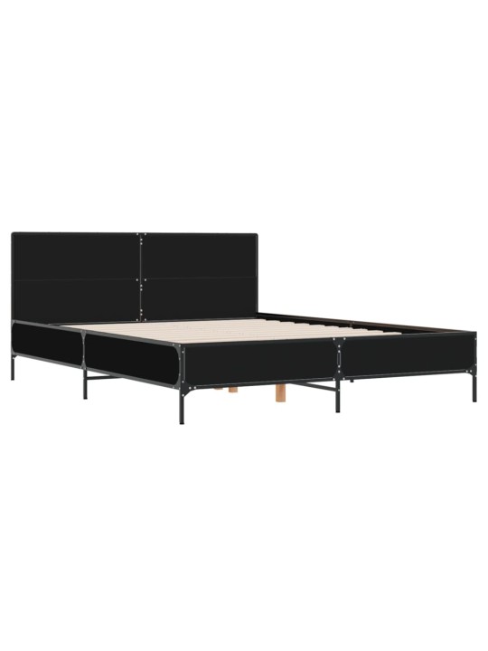 Rám postele černý 150 x 200 cm kompozitní dřevo a kov