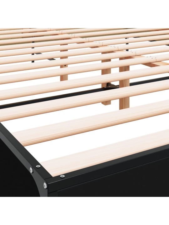 Rám postele černý 150 x 200 cm kompozitní dřevo a kov
