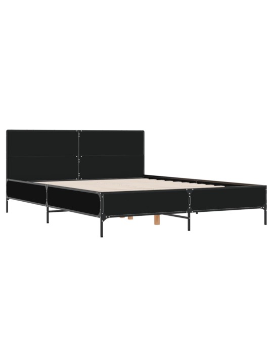 Rám postele černý 160 x 200 cm kompozitní dřevo a kov