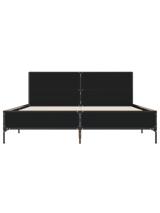 Rám postele černý 160 x 200 cm kompozitní dřevo a kov