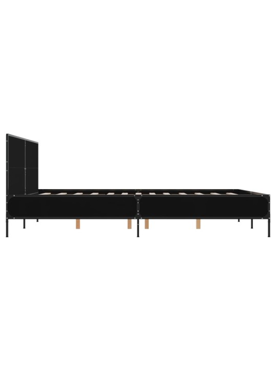 Rám postele černý 160 x 200 cm kompozitní dřevo a kov