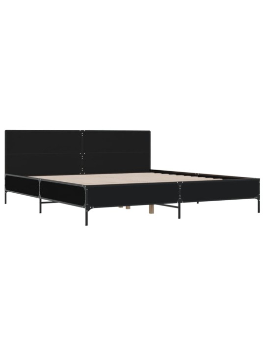 Rám postele černý 180 x 200 cm kompozitní dřevo a kov