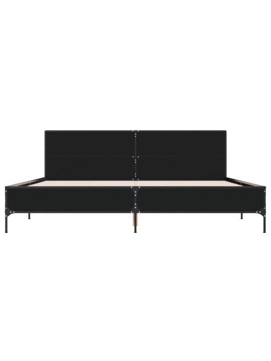 Rám postele černý 180 x 200 cm kompozitní dřevo a kov