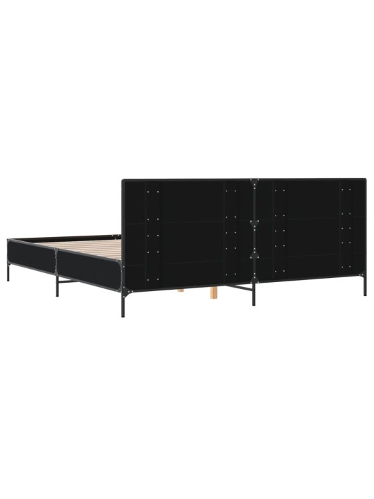 Rám postele černý 180 x 200 cm kompozitní dřevo a kov