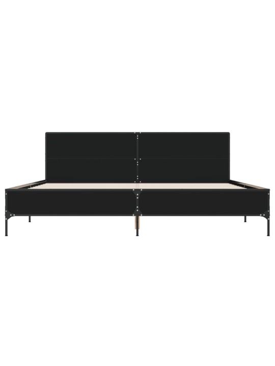 Rám postele černý 200 x 200 cm kompozitní dřevo a kov