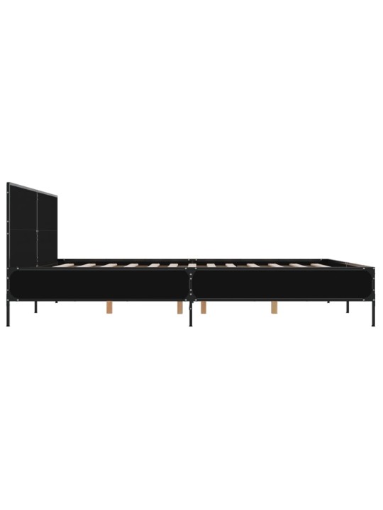 Rám postele černý 200 x 200 cm kompozitní dřevo a kov