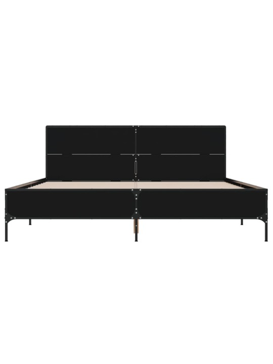 Rám postele černý 135 x 190 cm kompozitní dřevo a kov