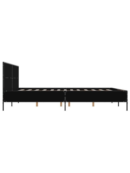 Rám postele černý 140 x 190 cm kompozitní dřevo a kov
