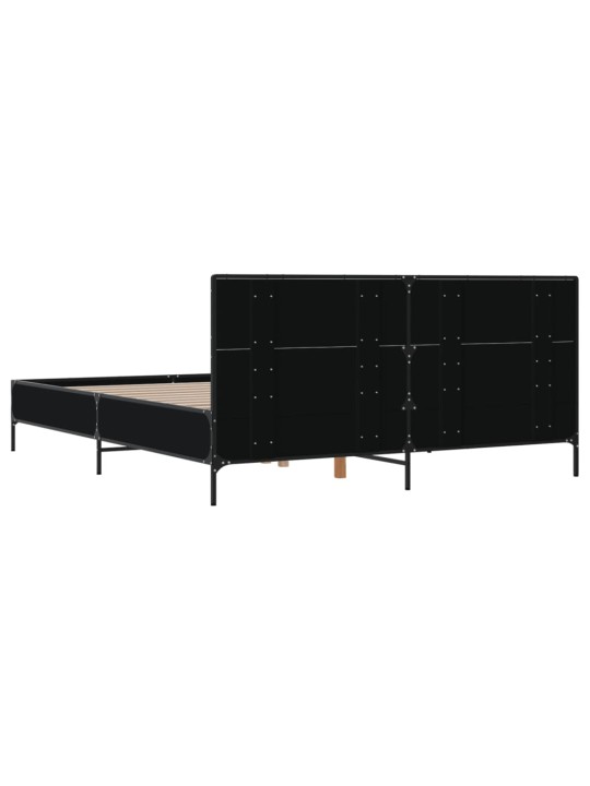 Rám postele černý 140 x 190 cm kompozitní dřevo a kov