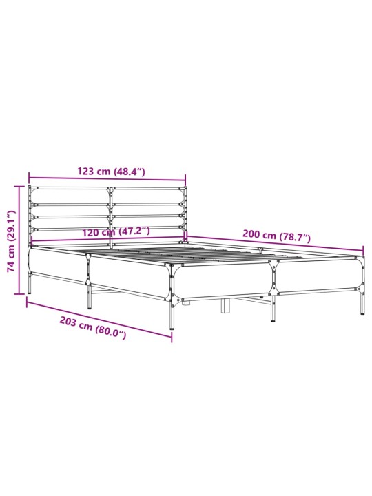 Rám postele černý 120 x 200 cm kompozitní dřevo a kov