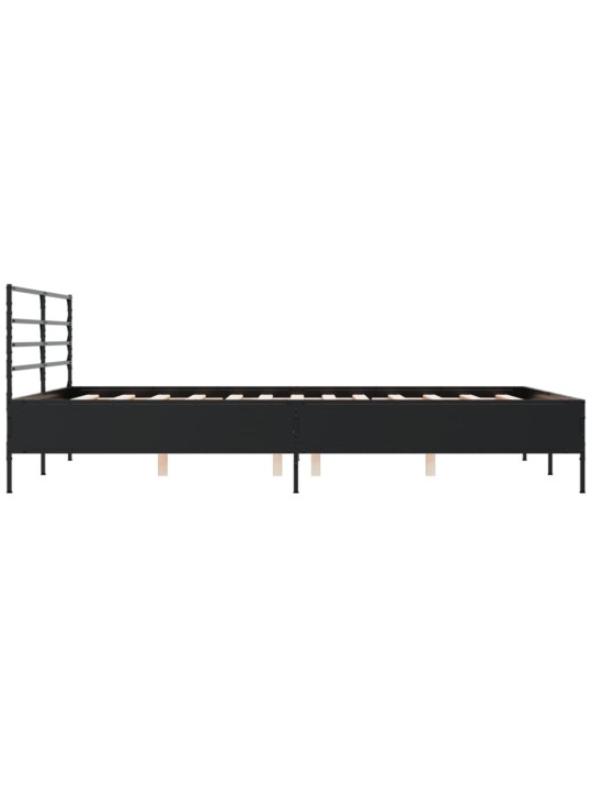 Rám postele černý 150 x 200 cm kompozitní dřevo a kov