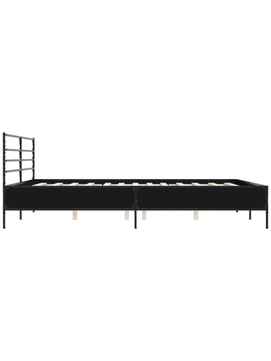 Rám postele černý 180 x 200 cm kompozitní dřevo a kov
