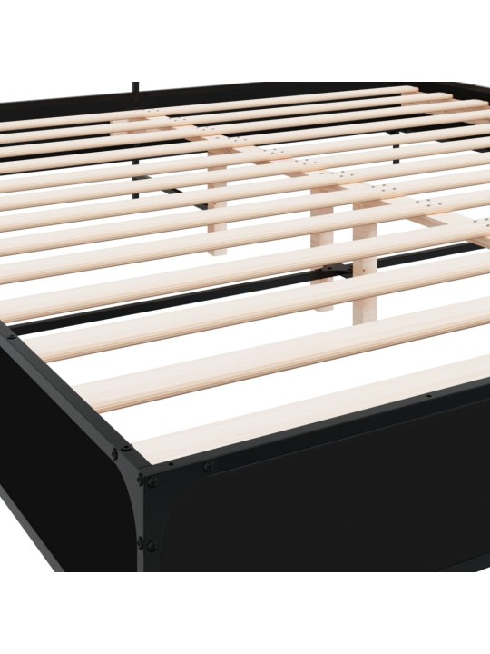 Rám postele černý 200 x 200 cm kompozitní dřevo a kov