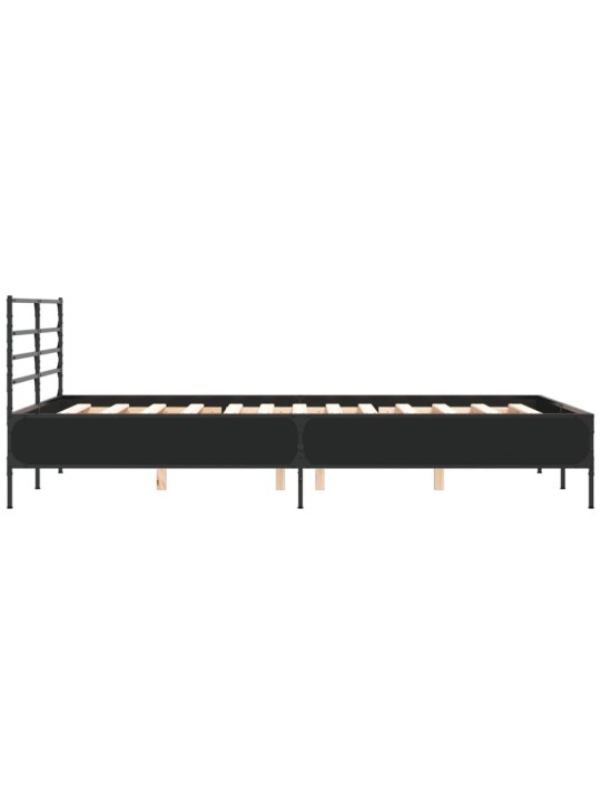 Rám postele černý 140 x 190 cm kompozitní dřevo a kov