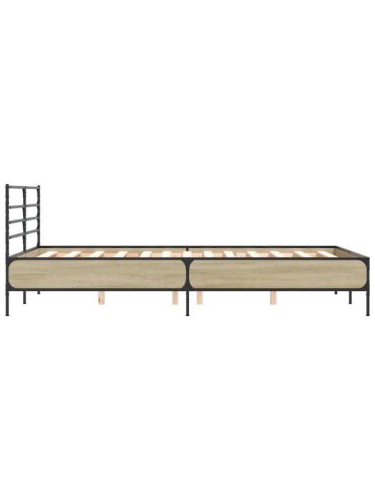 Rám postele dub sonoma 140 x 190 cm kompozitní dřevo a kov