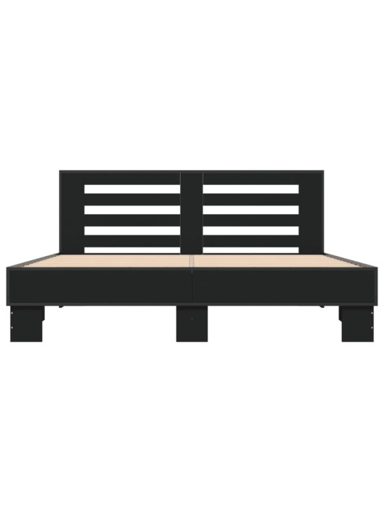 Rám postele černý 150 x 200 cm kompozitní dřevo a kov