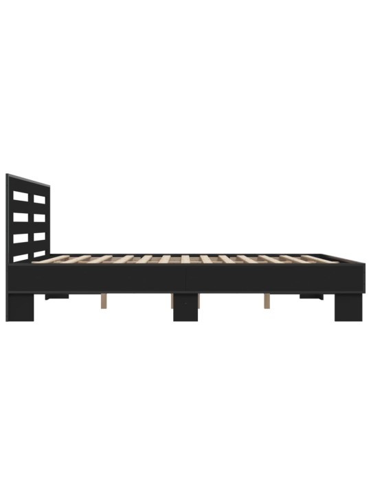 Rám postele černý 150 x 200 cm kompozitní dřevo a kov