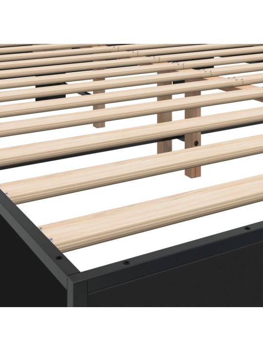 Rám postele černý 150 x 200 cm kompozitní dřevo a kov