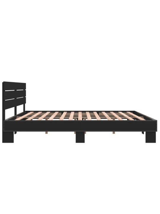 Rám postele černý 180 x 200 cm kompozitní dřevo a kov