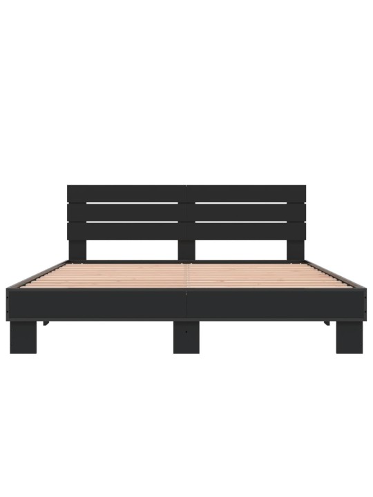 Rám postele černý 150 x 200 cm kompozitní dřevo a kov