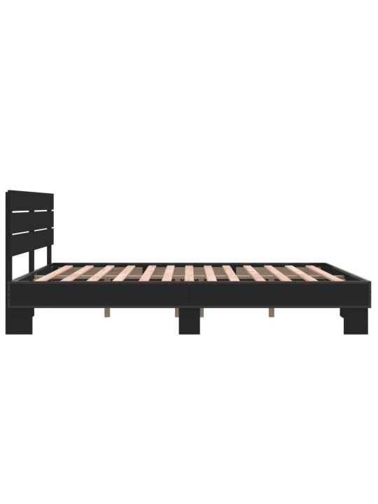 Rám postele černý 150 x 200 cm kompozitní dřevo a kov