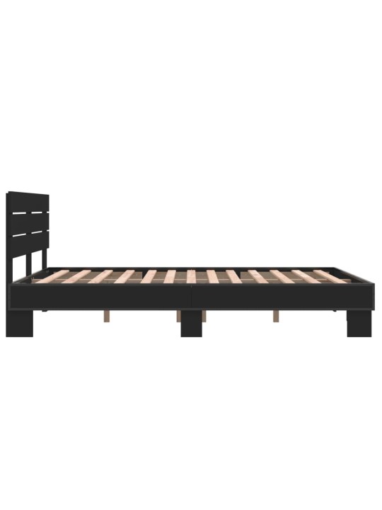 Rám postele černý 140 x 200 cm kompozitní dřevo a kov