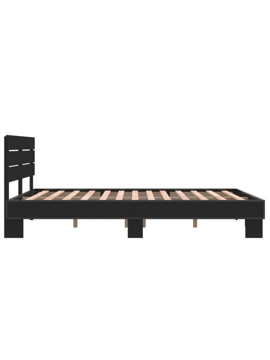 Rám postele černý 135 x 190 cm kompozitní dřevo a kov