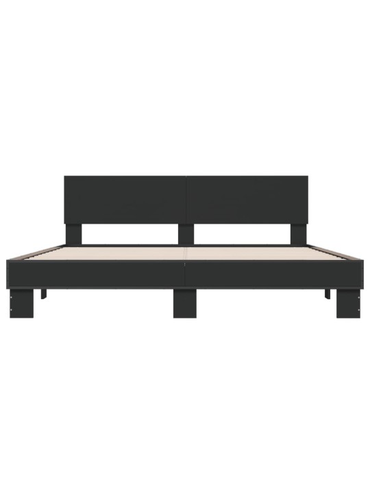 Rám postele černý 200 x 200 cm kompozitní dřevo a kov