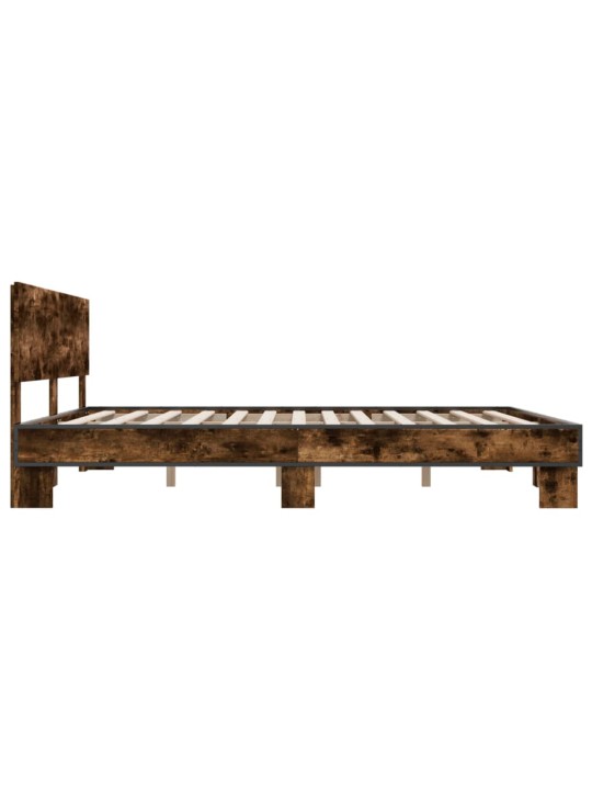 Rám postele kouřový dub 180 x 200 cm kompozitní dřevo a kov