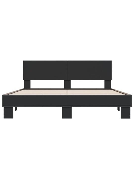 Rám postele černý 160 x 200 cm kompozitní dřevo a kov