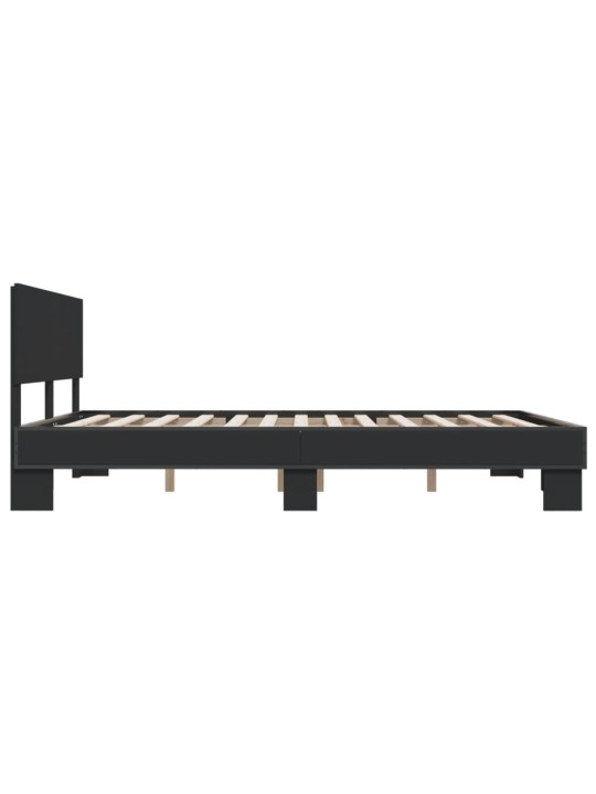 Rám postele černý 160 x 200 cm kompozitní dřevo a kov