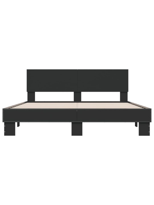 Rám postele černý 150 x 200 cm kompozitní dřevo a kov