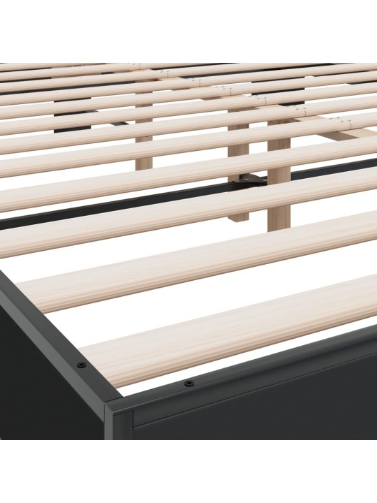 Rám postele černý 150 x 200 cm kompozitní dřevo a kov