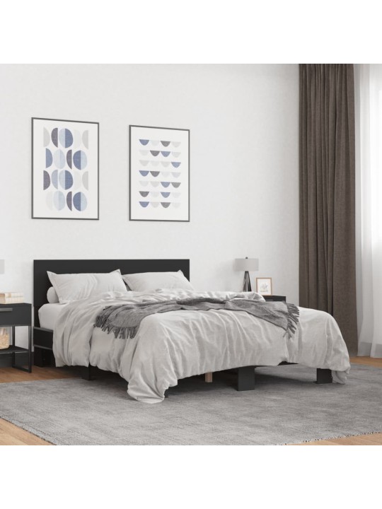 Rám postele černý 140 x 200 cm kompozitní dřevo a kov