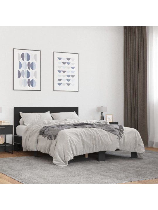 Rám postele černý 120 x 200 cm kompozitní dřevo a kov