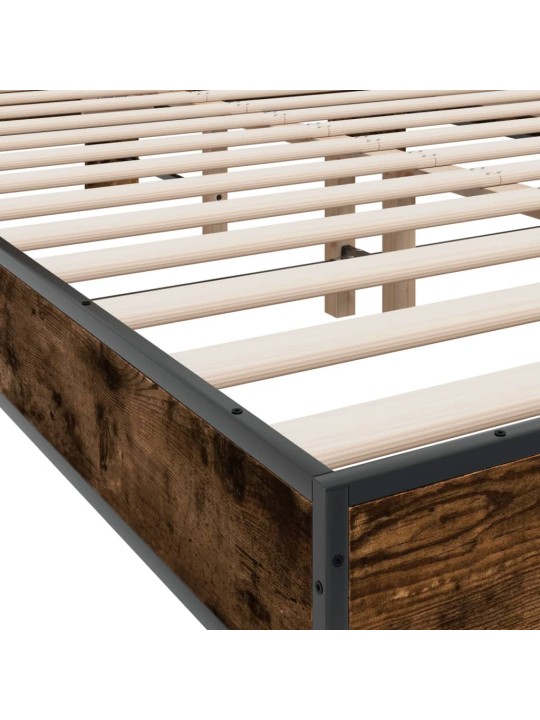 Rám postele kouřový dub 120 x 200 cm kompozitní dřevo a kov