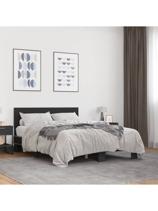 Rám postele černý 120 x 190 cm kompozitní dřevo a kov