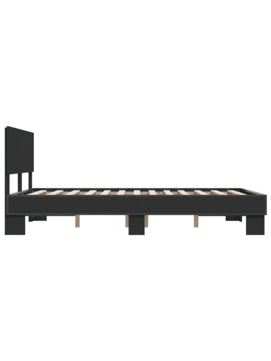 Rám postele černý 135 x 190 cm kompozitní dřevo a kov