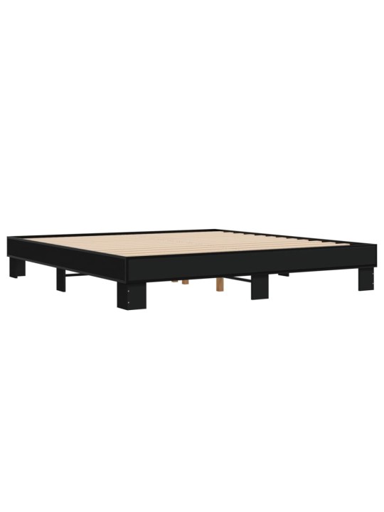 Rám postele černý 180 x 200 cm kompozitní dřevo a kov