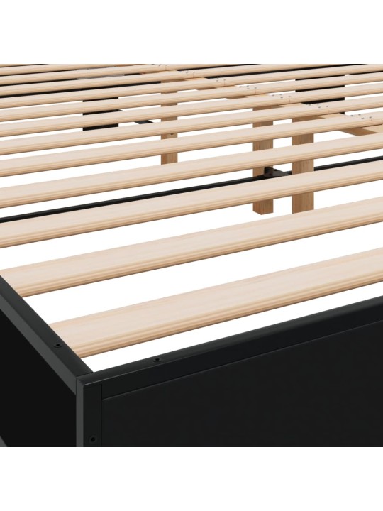 Rám postele černý 180 x 200 cm kompozitní dřevo a kov