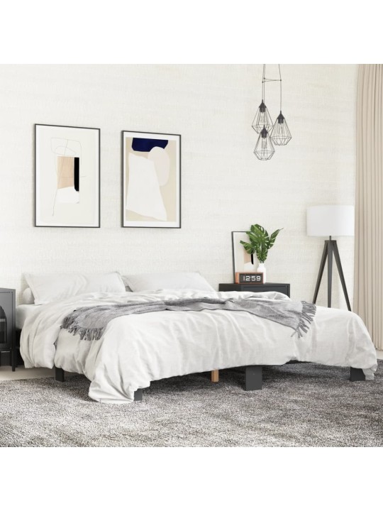 Rám postele černý 180 x 200 cm kompozitní dřevo a kov