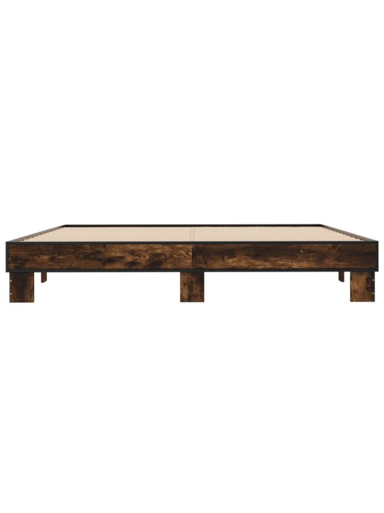Rám postele kouřový dub 180 x 200 cm kompozitní dřevo a kov
