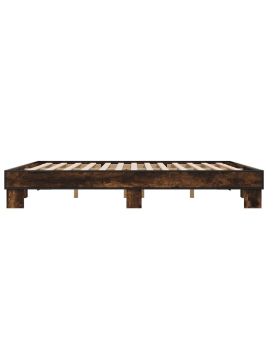 Rám postele kouřový dub 180 x 200 cm kompozitní dřevo a kov