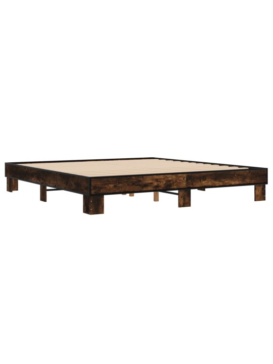 Rám postele kouřový dub 180 x 200 cm kompozitní dřevo a kov