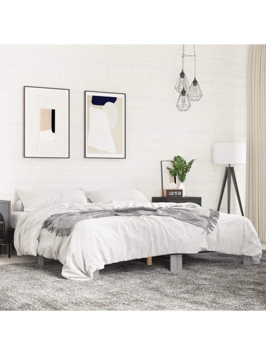 Rám postele šedý sonoma 180 x 200 cm kompozitní dřevo a kov